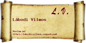 Lábodi Vilmos névjegykártya